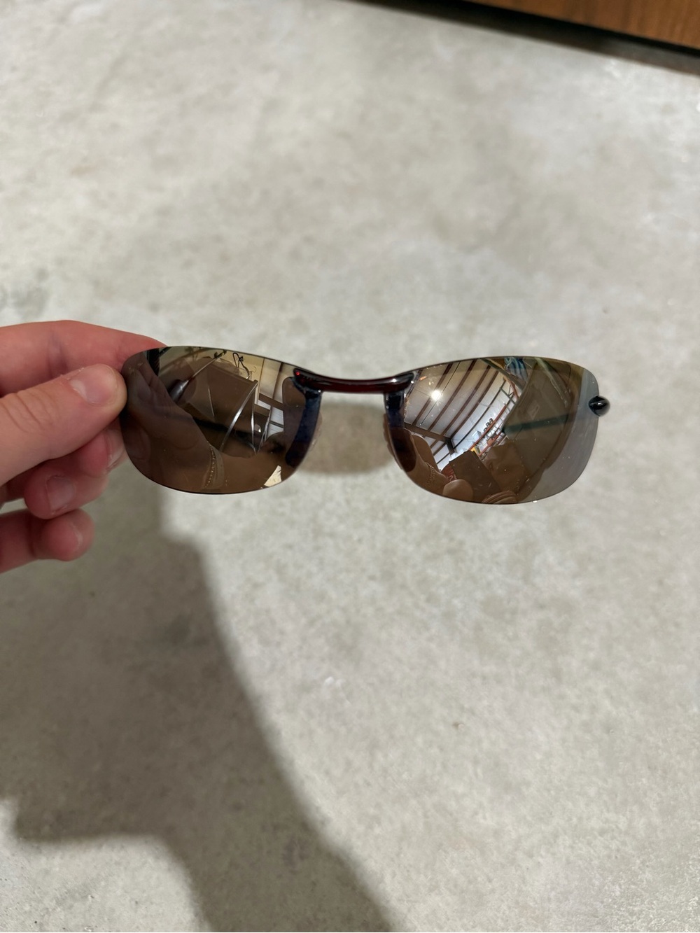 Maui Jim Brown Rimless Men's Sunglasses